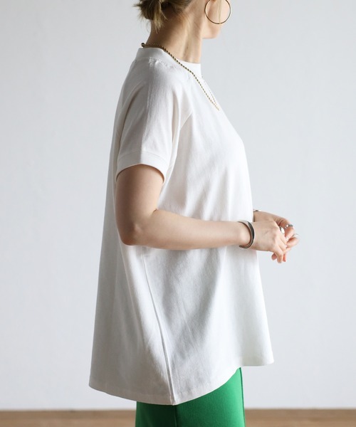 Fizz（フィズ）の「コットンラグランTシャツ（Tシャツ/カットソー・レディース・ホワイト/グレイッシュベージュ/ライトグリーン/ブラック・M/L/XL/XXL/M/L/L/XL）」の11枚目の写真