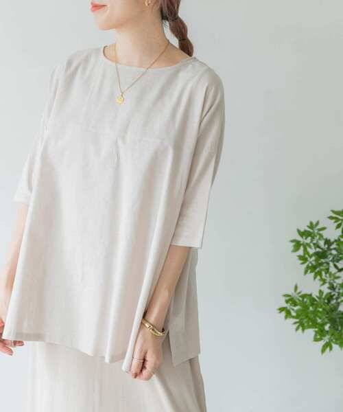 ITEMS URBANRESEARCH(アイテムズ アーバンリサーチ)の「綿麻2WAYチュニック(チュニック・レディース・パープル/ブラック/ベージュ・FREE)」の4枚目の写真