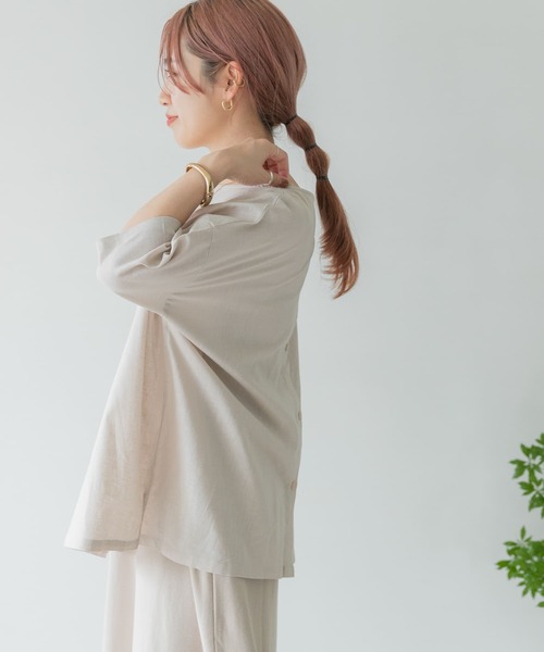 ITEMS URBANRESEARCH(アイテムズ アーバンリサーチ)の「綿麻2WAYチュニック(チュニック・レディース・パープル/ブラック/ベージュ・FREE)」の7枚目の写真