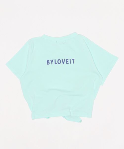 by LOVEiT(バイラビット)の「裾結びカップケーキロゴプリント半袖Tシャツ(Tシャツ/カットソー・キッズ・ラベンダー/ピンク/エメラルド・120cm/130cm/140cm/150cm/160cm)」の4枚目の写真