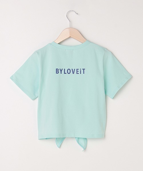by LOVEiT(バイラビット)の「裾結びカップケーキロゴプリント半袖Tシャツ(Tシャツ/カットソー・キッズ・ラベンダー/ピンク/エメラルド・120cm/130cm/140cm/150cm/160cm)」の7枚目の写真