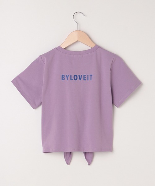 by LOVEiT(バイラビット)の「裾結びカップケーキロゴプリント半袖Tシャツ(Tシャツ/カットソー・キッズ・ラベンダー/ピンク/エメラルド・120cm/130cm/140cm/150cm/160cm)」の8枚目の写真