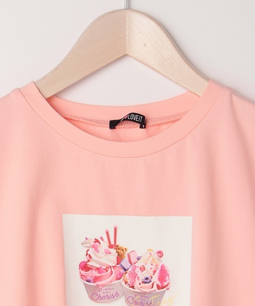 by LOVEiT(バイラビット)の「裾結びカップケーキロゴプリント半袖Tシャツ(Tシャツ/カットソー・キッズ・ラベンダー/ピンク/エメラルド・120cm/130cm/140cm/150cm/160cm)」の10枚目の写真