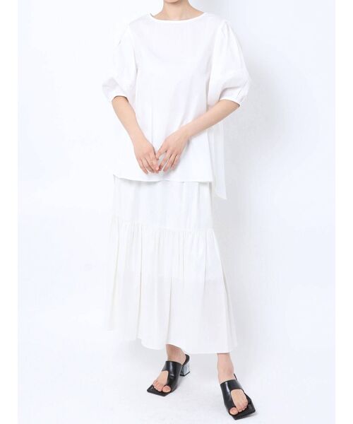 ELENDEEK（エレンディーク）の「ランタンスリーブブラウス（シャツ/ブラウス・レディース・ブラック/ベージュ/オフホワイト・FREE）」の12枚目の写真