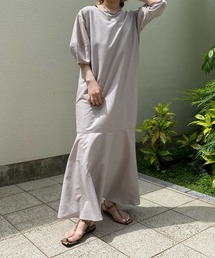 DouDou | 【WEB限定】バルーンスリーブ裾切替ワンピース(ワンピース)