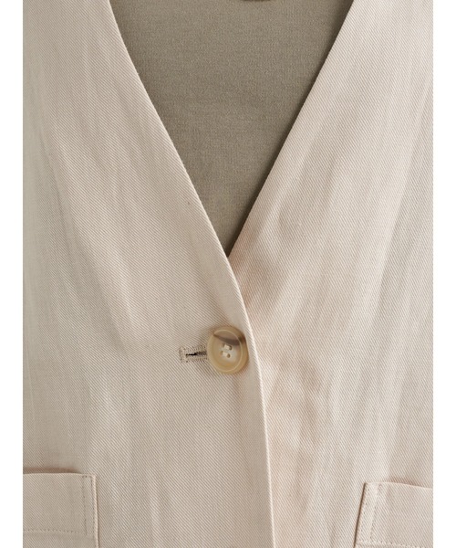 earth music&ecology（アースミュージックアンドエコロジー）の「【WEB限定】ジャケット+ワイドパンツSET ＊（ノーカラージャケット・レディース・ベージュ/ブラウン/アイボリー・FREE）」の20枚目の写真