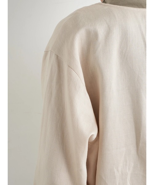 earth music&ecology（アースミュージックアンドエコロジー）の「【WEB限定】ジャケット+ワイドパンツSET ＊（ノーカラージャケット・レディース・ベージュ/ブラウン/アイボリー・FREE）」の22枚目の写真