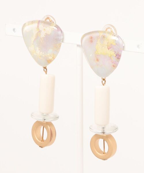 【joesstyle】*Glass Earrings* 大理石アートフランスビーズイヤリング(MA)（イヤリング）｜tone（トーン）