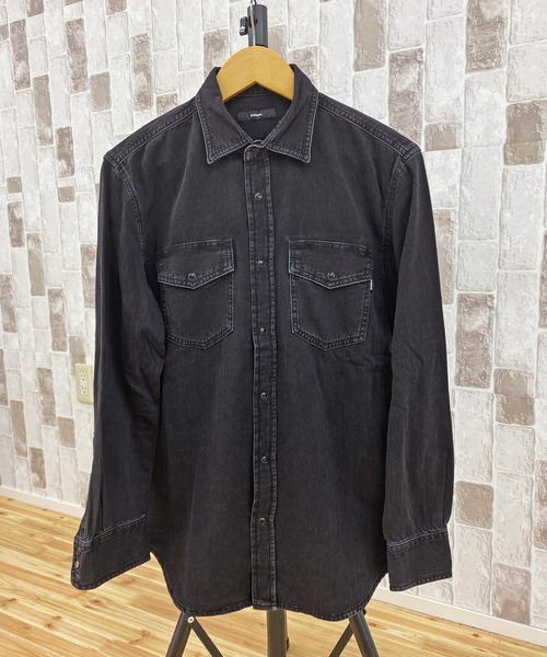 DIESEL（ディーゼル）の「ウォッシュ加工長袖デニムシャツ　D-ROOKE（シャツ/ブラウス・メンズ・ブラック/インディゴブルー・S/L/X-SMALL/M/XL/XXL）」の2枚目の写真