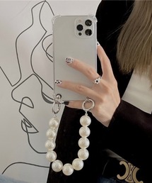 MANGROVE | パールチェーンストラップ クリアiPhoneケース(スマホケース/カバー)