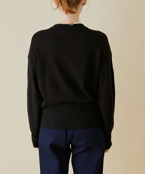 MADEMOISELLE ROPE'（マドモアゼル ロペ）の「【セット対応】ハニカムスナップボタンカーディガン（カーディガン/ボレロ・レディース・ブラック/オフホワイト/オレンジ・38）」の22枚目の写真