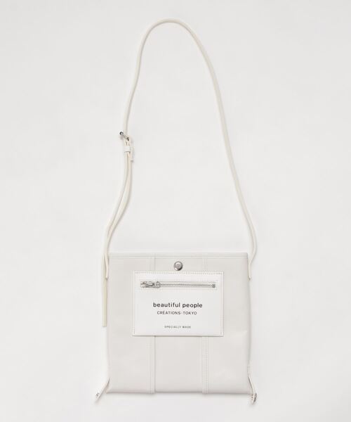 beautiful people（ビューティフルピープル）の「beautiful people “LINING LOGO POCKET”ミニレザーバッグ（ショルダーバッグ・レディース・オフホワイト・FREE）」の10枚目の写真