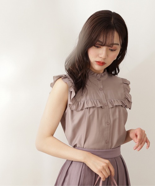 PROPORTION BODY DRESSING(プロポーションボディドレッシング)の「フリルブラウス / 1211210701(シャツ/ブラウス・レディース・ブラック/ホワイト系その他/ブラウン系その他・FREE)」の3枚目の写真