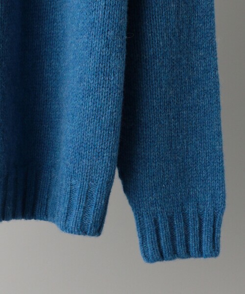 Harley フェアアイル柄 ニットセーター 青 Harley of SCOTLAND HARLEY OF SCOTLAND（ハーレー・オブ