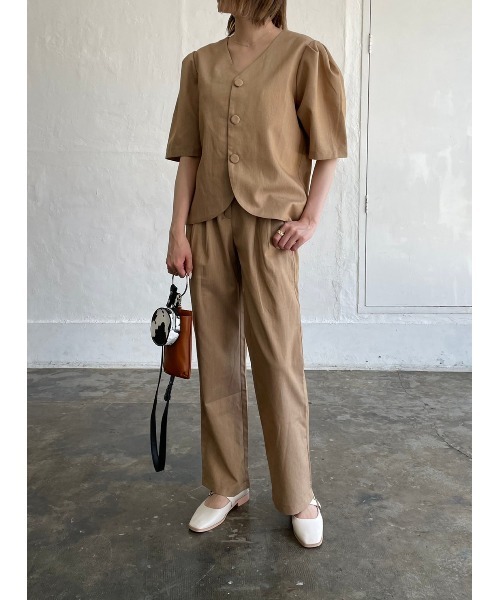 パフスリーブ ジャケット パンツ セット アップ スーツ 楽天市場】パンツスーツ セットアップ 2点セット スーツ