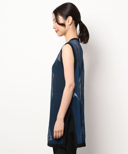 MOUSSY(マウジー)の「LONGLINE MESH KNIT トップス(ニット/セーター・レディース・ライトカーキ/ブルー/ブラック・FREE)」の17枚目の写真