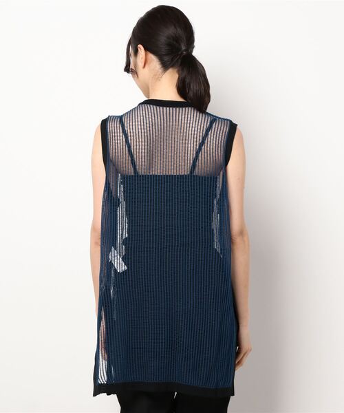 MOUSSY(マウジー)の「LONGLINE MESH KNIT トップス(ニット/セーター・レディース・ライトカーキ/ブルー/ブラック・FREE)」の8枚目の写真
