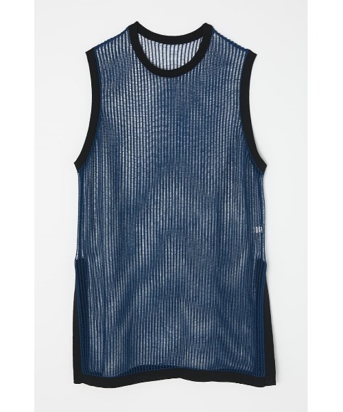 MOUSSY(マウジー)の「LONGLINE MESH KNIT トップス(ニット/セーター・レディース・ライトカーキ/ブルー/ブラック・FREE)」の1枚目の写真