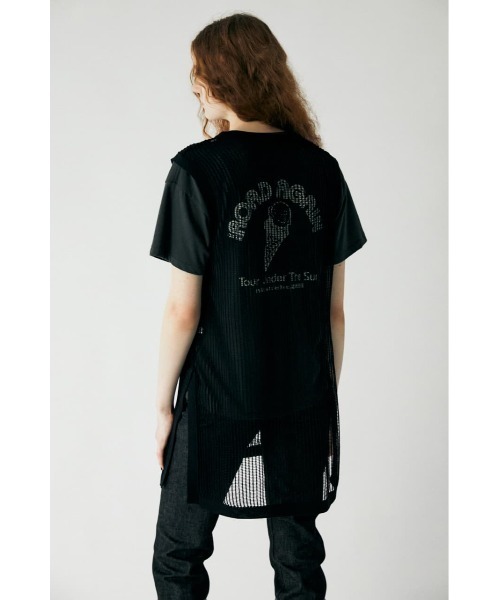 MOUSSY(マウジー)の「LONGLINE MESH KNIT トップス(ニット/セーター・レディース・ライトカーキ/ブルー/ブラック・FREE)」の4枚目の写真