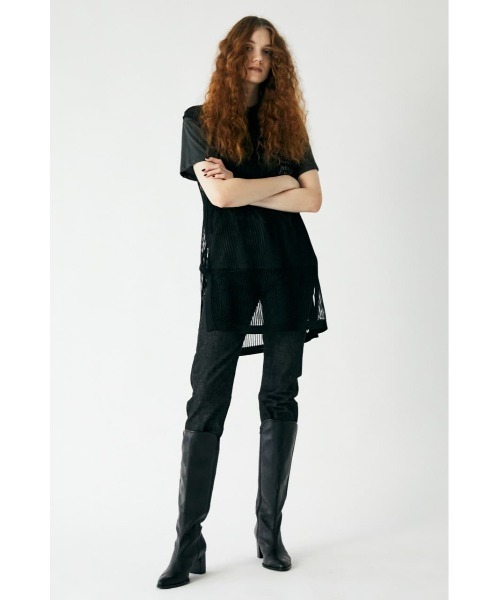 MOUSSY(マウジー)の「LONGLINE MESH KNIT トップス(ニット/セーター・レディース・ライトカーキ/ブルー/ブラック・FREE)」の14枚目の写真