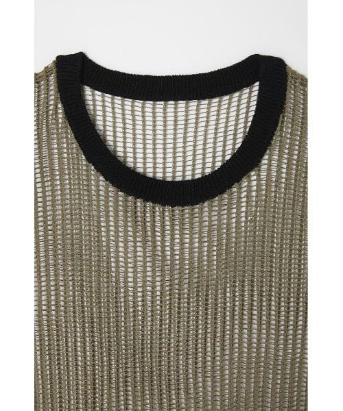 MOUSSY(マウジー)の「LONGLINE MESH KNIT トップス(ニット/セーター・レディース・ライトカーキ/ブルー/ブラック・FREE)」の9枚目の写真