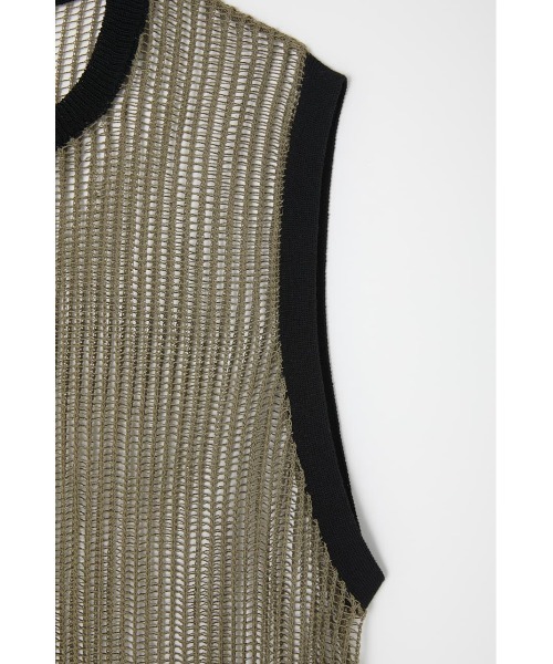 MOUSSY(マウジー)の「LONGLINE MESH KNIT トップス(ニット/セーター・レディース・ライトカーキ/ブルー/ブラック・FREE)」の11枚目の写真