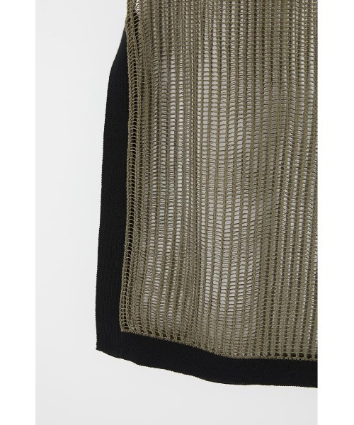 MOUSSY(マウジー)の「LONGLINE MESH KNIT トップス(ニット/セーター・レディース・ライトカーキ/ブルー/ブラック・FREE)」の5枚目の写真