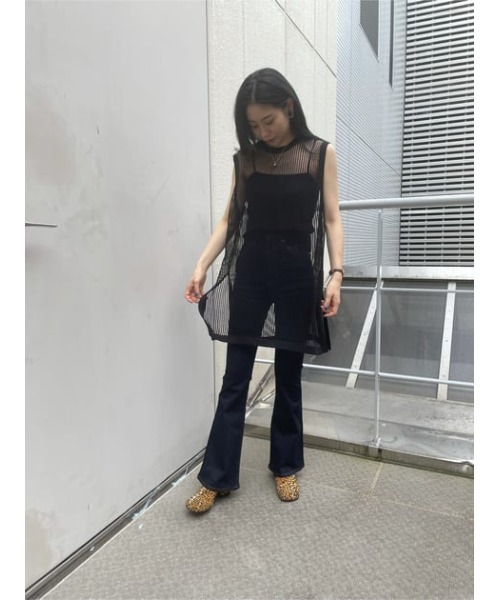 MOUSSY(マウジー)の「LONGLINE MESH KNIT トップス(ニット/セーター・レディース・ライトカーキ/ブルー/ブラック・FREE)」の18枚目の写真