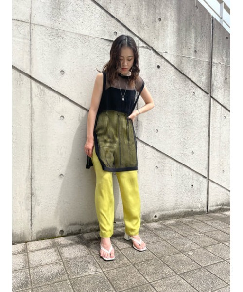 MOUSSY(マウジー)の「LONGLINE MESH KNIT トップス(ニット/セーター・レディース・ライトカーキ/ブルー/ブラック・FREE)」の19枚目の写真