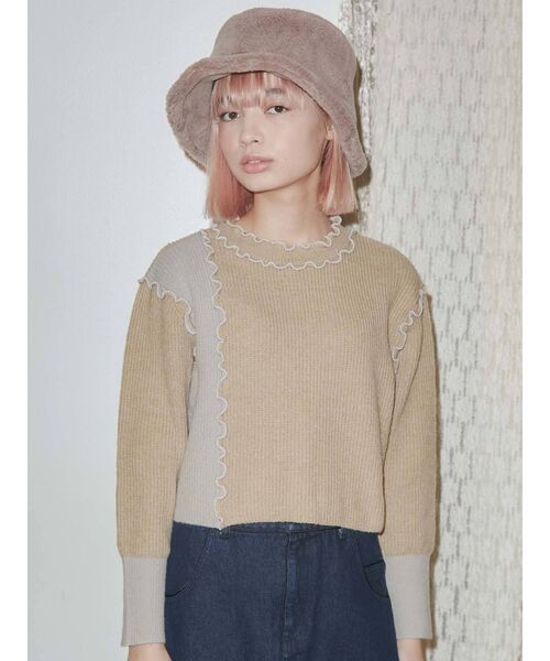 merry jenny（メリージェニー）の「mocomocoボアhat（ハット・レディース・ピンク/アイボリー・FREE）」の7枚目の写真