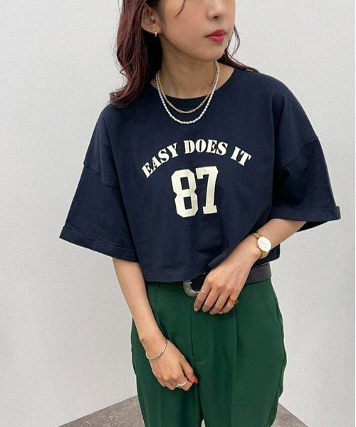 apres jour mignon（アプレジュールミニョン）の「アソートプリントショートＴ【ZOZOTOWN限定アイテム】（Tシャツ/カットソー・レディース・ダークグリーン/ネイビー/オフホワイト/ナチュラル/ダークブルー/イエロー系その他・X-LARGE/フリー）」の11枚目の写真