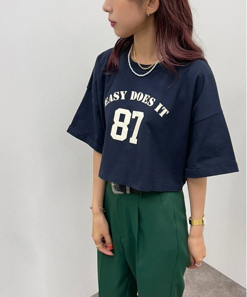 apres jour mignon（アプレジュールミニョン）の「アソートプリントショートＴ【ZOZOTOWN限定アイテム】（Tシャツ/カットソー・レディース・ダークグリーン/ネイビー/オフホワイト/ナチュラル/ダークブルー/イエロー系その他・X-LARGE/フリー）」の7枚目の写真