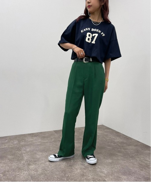 apres jour mignon（アプレジュールミニョン）の「アソートプリントショートＴ【ZOZOTOWN限定アイテム】（Tシャツ/カットソー・レディース・ダークグリーン/ネイビー/オフホワイト/ナチュラル/ダークブルー/イエロー系その他・X-LARGE/フリー）」の9枚目の写真