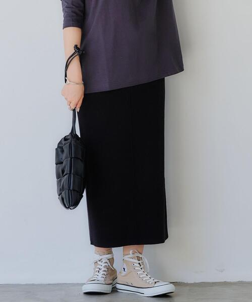 green label relaxing（グリーンレーベルリラクシング）の「【WEB限定】［ XS /H148-155㎝］ニット タイト スカート（スカート・レディース・ブラック/グレー/モカ・XS）」の5枚目の写真