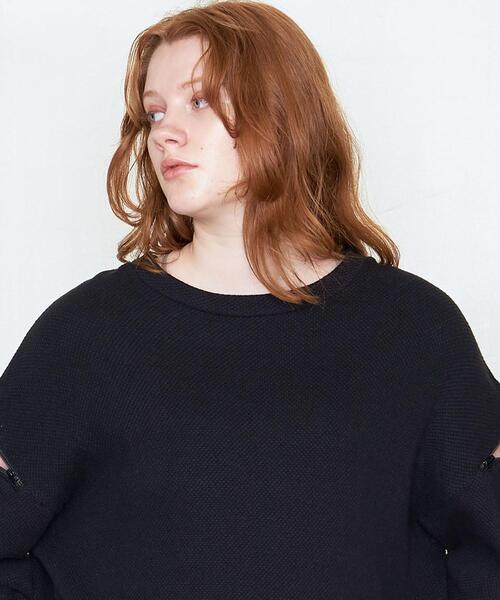 AEWEN MATOPH（イウエン マトフ）の「＜AEWEN MATOPH（イウエン マトフ）＞ジップ クルーネック カットソー†（Tシャツ/カットソー・レディース・ブラック/ライラック・FREE）」の6枚目の写真