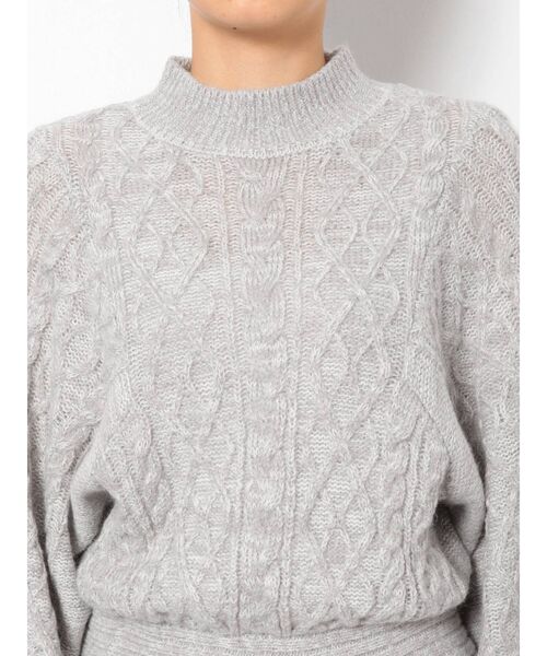 MERCURYDUO（マーキュリーデュオ）の「ケーブルニットミニワンピース（ワンピース・レディース・オフホワイト/ライトグレー/ベージュ・FREE）」の14枚目の写真