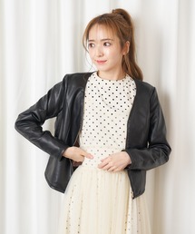 MIIA | ハートカラージャケット(ノーカラージャケット)