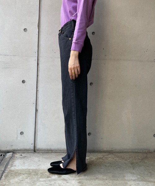 Wrangler（ラングラー）の「【Wrangler/ラングラー】カットオフスリットストレートデニム（デニムパンツ・レディース・ブラック/ブルー・XS/S）」の16枚目の写真