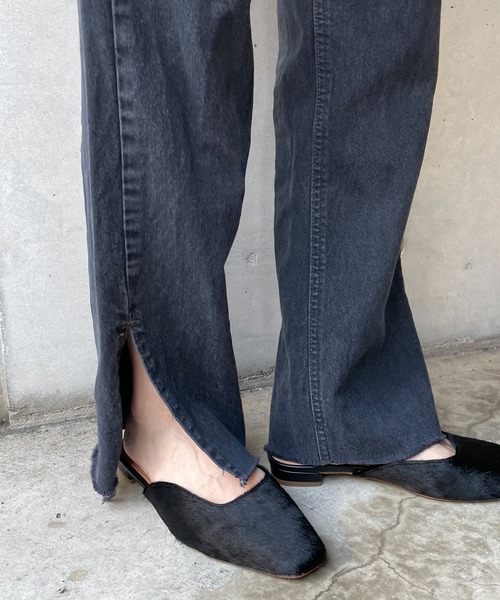 Wrangler（ラングラー）の「【Wrangler/ラングラー】カットオフスリットストレートデニム（デニムパンツ・レディース・ブラック/ブルー・XS/S）」の11枚目の写真