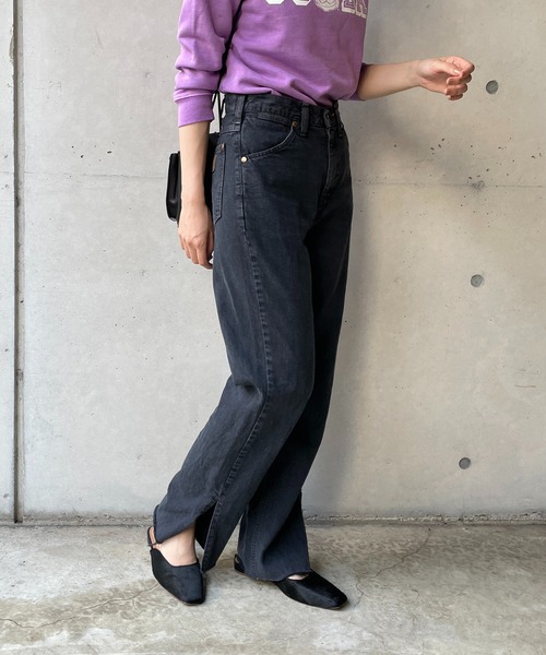 Wrangler（ラングラー）の「【Wrangler/ラングラー】カットオフスリットストレートデニム（デニムパンツ・レディース・ブラック/ブルー・XS/S）」の14枚目の写真