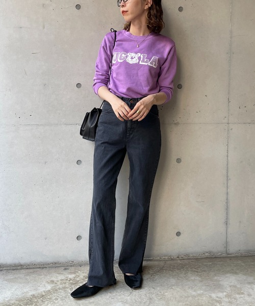 Wrangler（ラングラー）の「【Wrangler/ラングラー】カットオフスリットストレートデニム（デニムパンツ・レディース・ブラック/ブルー・XS/S）」の4枚目の写真