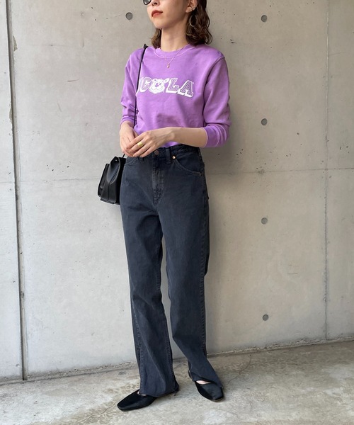 Wrangler（ラングラー）の「【Wrangler/ラングラー】カットオフスリットストレートデニム（デニムパンツ・レディース・ブラック/ブルー・XS/S）」の7枚目の写真