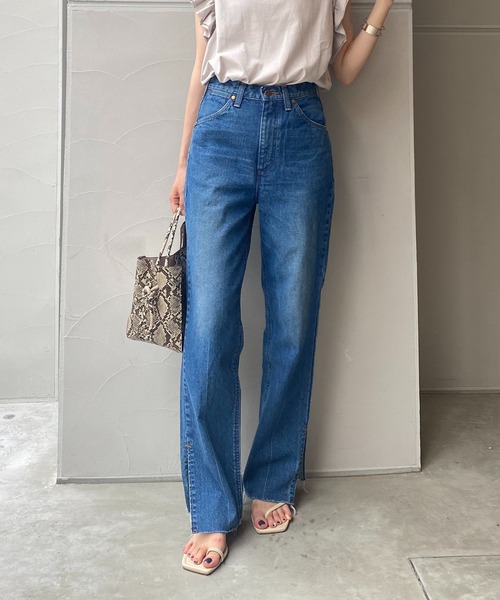 Wrangler（ラングラー）の「【Wrangler/ラングラー】カットオフスリットストレートデニム（デニムパンツ・レディース・ブラック/ブルー・XS/S）」の15枚目の写真