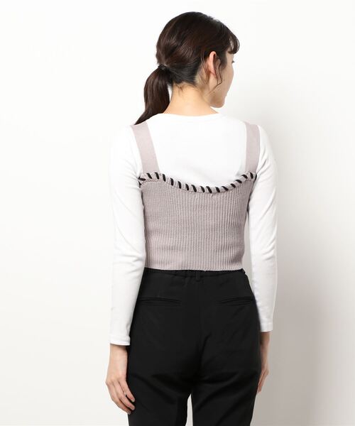 ANDGEEBEE（アンジービー）の「コードニットビスチェ（ニット/セーター・レディース・スモークピンク/ブラック・MEDIUM）」の11枚目の写真