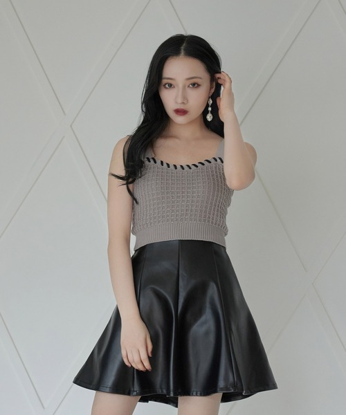 ANDGEEBEE（アンジービー）の「コードニットビスチェ（ニット/セーター・レディース・スモークピンク/ブラック・MEDIUM）」の13枚目の写真