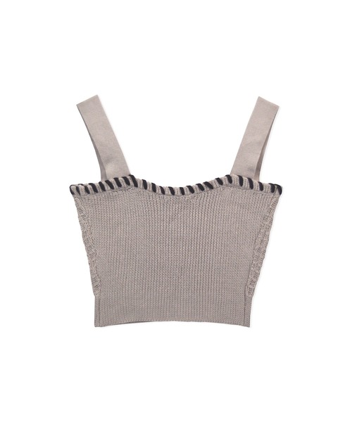 ANDGEEBEE（アンジービー）の「コードニットビスチェ（ニット/セーター・レディース・スモークピンク/ブラック・MEDIUM）」の5枚目の写真