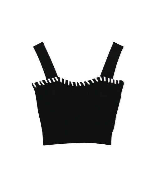 ANDGEEBEE（アンジービー）の「コードニットビスチェ（ニット/セーター・レディース・スモークピンク/ブラック・MEDIUM）」の7枚目の写真