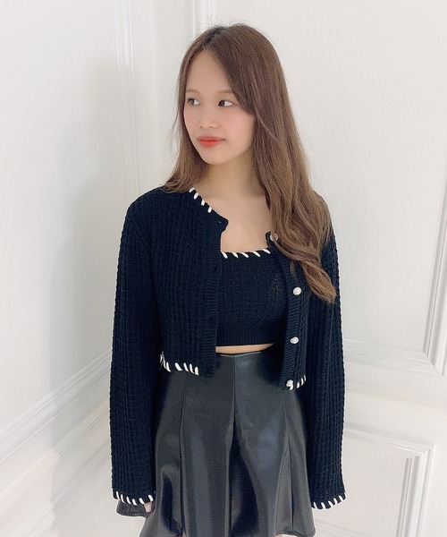 ANDGEEBEE（アンジービー）の「コードニットビスチェ（ニット/セーター・レディース・スモークピンク/ブラック・MEDIUM）」の21枚目の写真