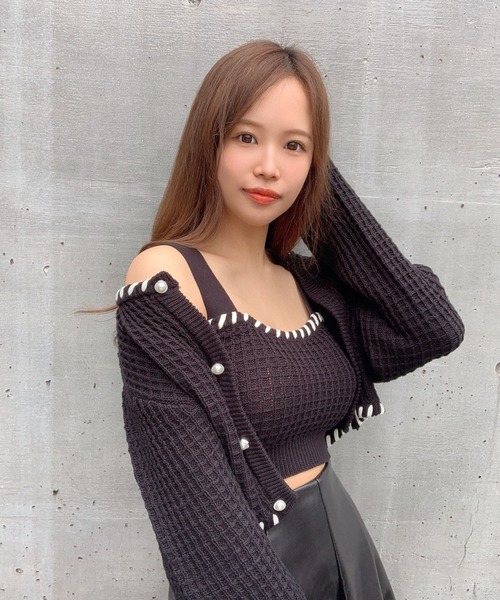 ANDGEEBEE（アンジービー）の「コードニットビスチェ（ニット/セーター・レディース・スモークピンク/ブラック・MEDIUM）」の22枚目の写真