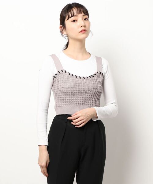 ANDGEEBEE（アンジービー）の「コードニットビスチェ（ニット/セーター・レディース・スモークピンク/ブラック・MEDIUM）」の15枚目の写真